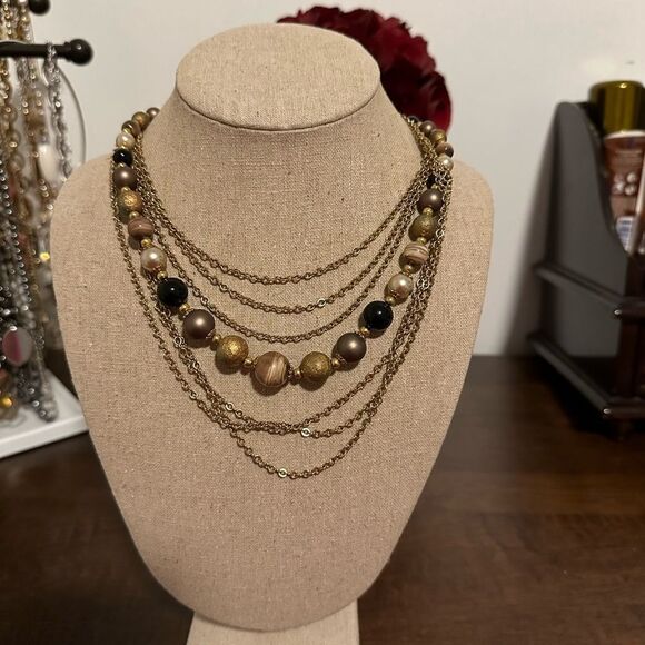 VINTAGE SELRO CORP MULTI-STRAND NECKLACE - Picture 1 of 4